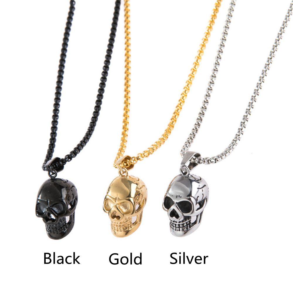 Vòng cổ Mặt Đầu Lâu Phong Cách Gothic Cổ Điển Cho Nam