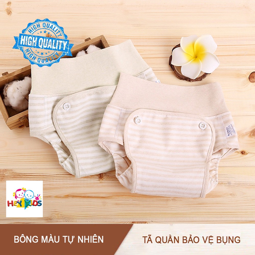 Quần tã vải cotton Bear Baby chống thấm, chống hăm cho bé sơ sinh, bỉm tã cạp cao size S,M, L