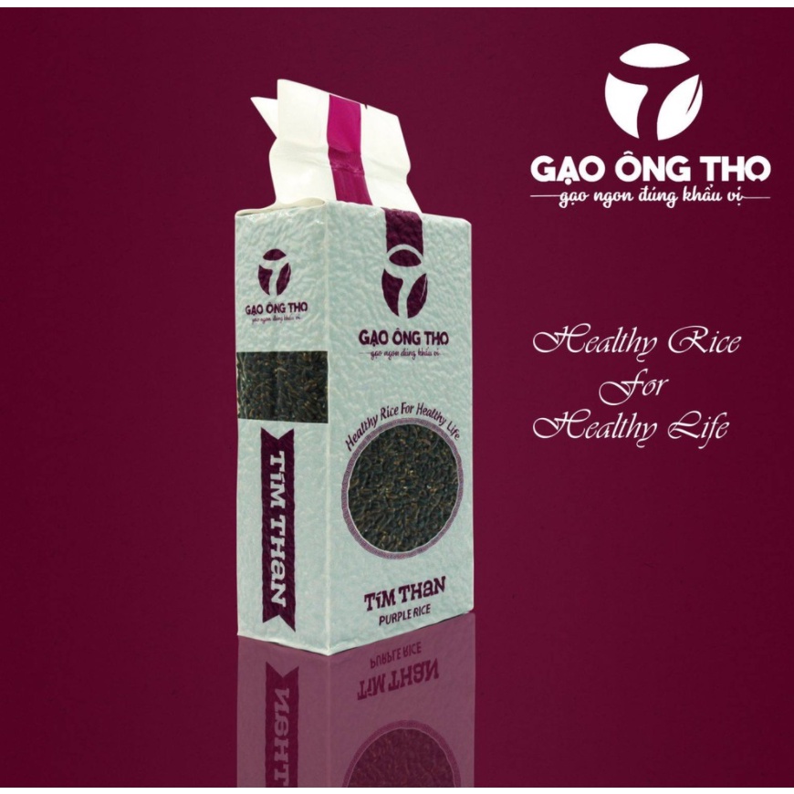 Gạo Lứt Tím Than Ông Thọ 1Kg -Cơm thơm mềm dẻo, tốt cho người tiểu đường, giảm cân