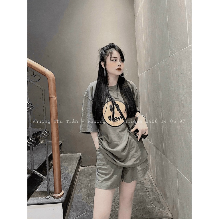 (MẪU MỚI) SÉT BỘ NỮ THUN COTTON MẶT CƯỜI DREWI ĐI CHƠI NĂNG ĐỘNG TRẺ TRUNG HHP FASHION