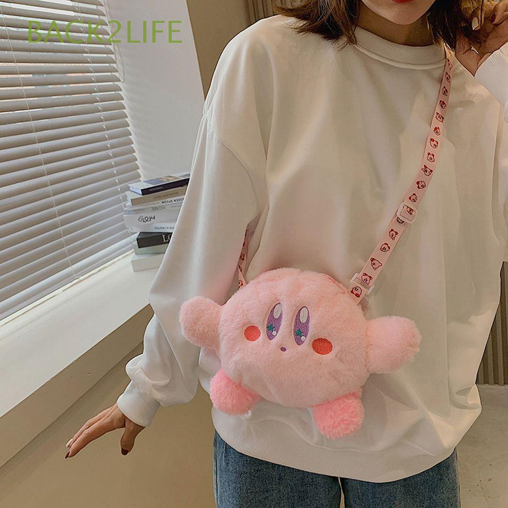 Lưng 2Life Kawaii Kirby Nhồi Bông Túi Đeo Chéo Vai Đựng Mỹ Phẩm Đồ Chơi Hình Yêu Tinh Màu Hồng Dễ Thương