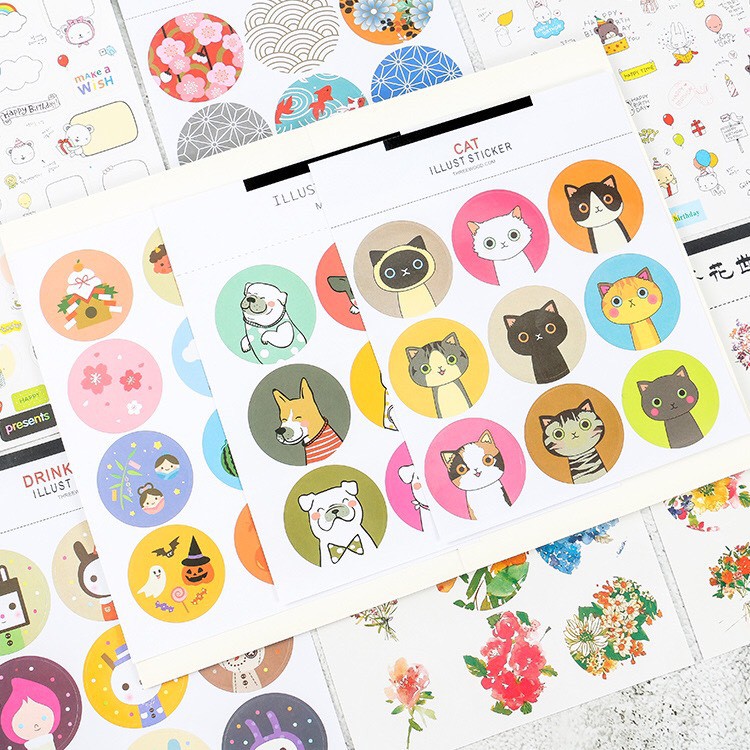 Sticker mặt tròn thú cưng (ST08)