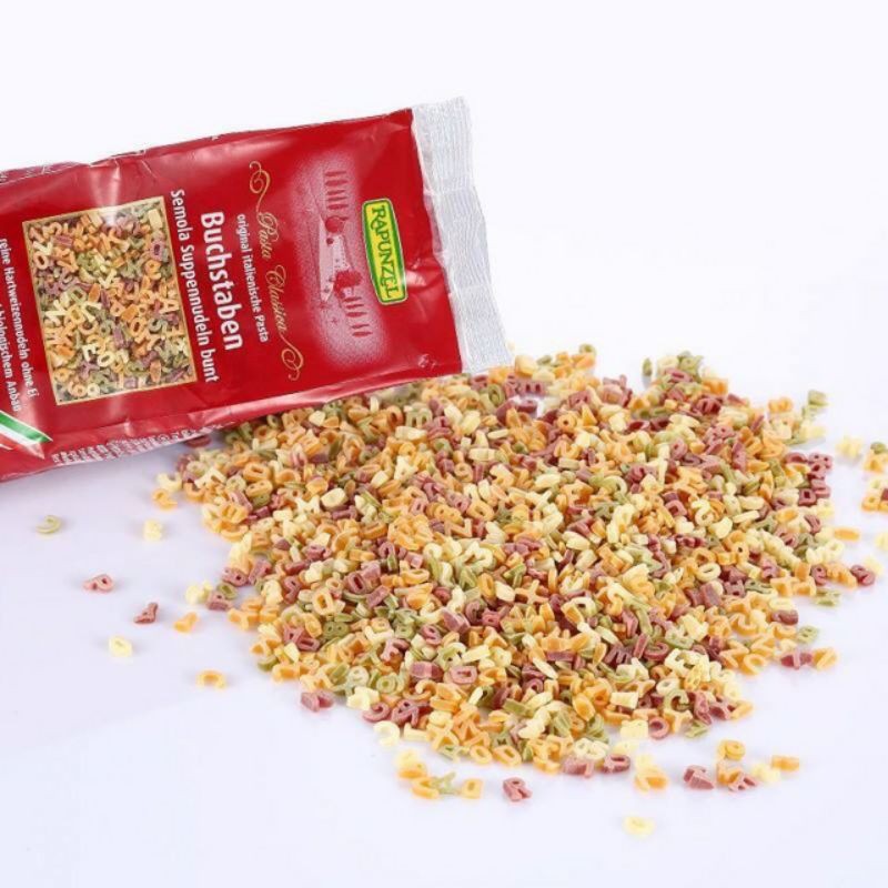 Nui chữ hữu cơ Đức RAPUNZEL 250gr - chia lẻ 50gr - chia lẻ 100gr