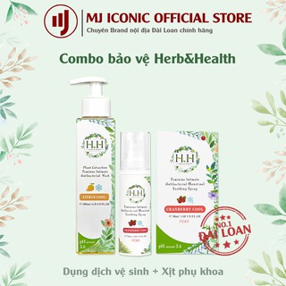 Combo 2 Sản Phẩm Dung Dịch Vệ Sinh Phụ Nữ + Xịt Phụ Khoa Chiết Xuất Thiên Nhiên, nhãn HH từ Đài Loan, Hàng Chính hãng