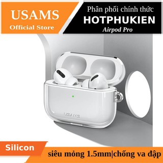 Bao case silicon trong suốt siêu mỏng cho tai nghe Apple Airpods Pro hiệu Usams US-BH570 (Mỏng 1.5mm) - Hàng chính hãng