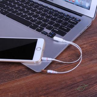 CS 3.5mm 1 to 2 Audio Cable Single-hole Computer Headphone Mic Adapter