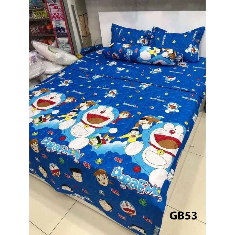 Bộ chăn ga gối 5 món ĐÔ RÊ MON , Ga gối cotton ( lưu ý: đệm trên 15cm nhắn tin cho shop)