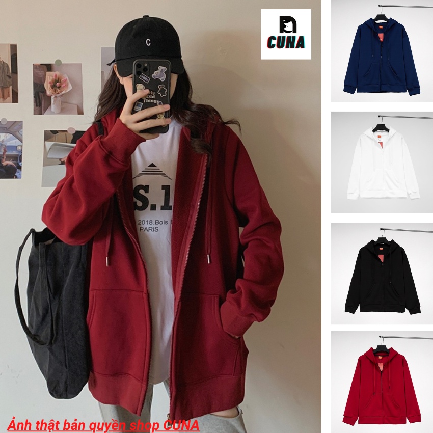Áo Khoác Hoodie Underbroken Áo Hoodie Zip Nam Nữ Form Rộng Nỉ Có Dây Kéo Trắng Đen Xám Xanh Lá Local Brand Cặp Đôi CUNA
