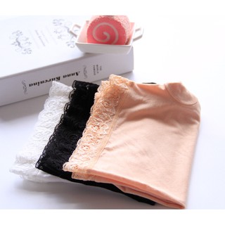 Quần đùi mặc váy cotton viền ren