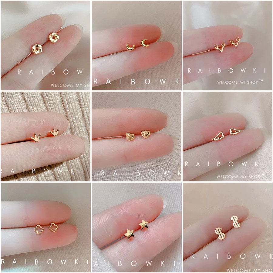 Bông tai bạc 925 hình hoa/cánh bướm dễ thương xinh xắn