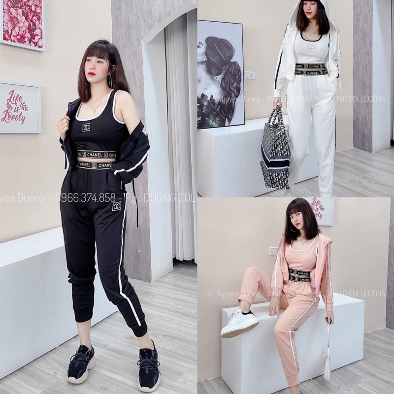 Set bộ thể thao 3 món chun eo cá tính