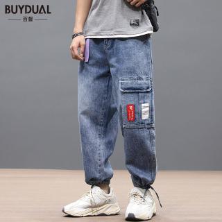 Quần Jean Dài Dáng Rộng Cỡ Lớn Kiểu Hip-hop Đường Phố Cá Tính Cho Nam