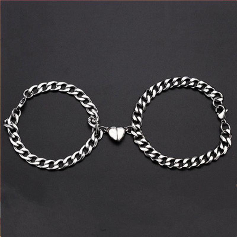 Vòng đeo tay cặp nam nữ Madeline T30 cá tính trái tim nam châm tình yêu tuyệt đẹp ( 1 đôi )