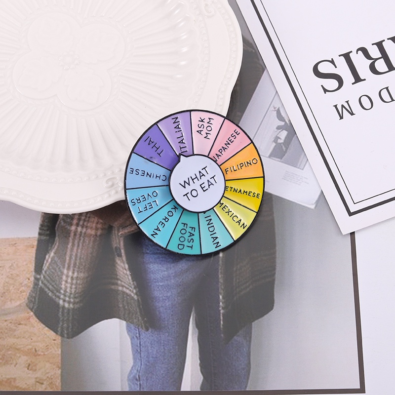 Ghim Cài Áo Tráng Men Hình La Bàn Làm Quà Tặng Trang Sức Sáng Tạo 'What To Eat' S