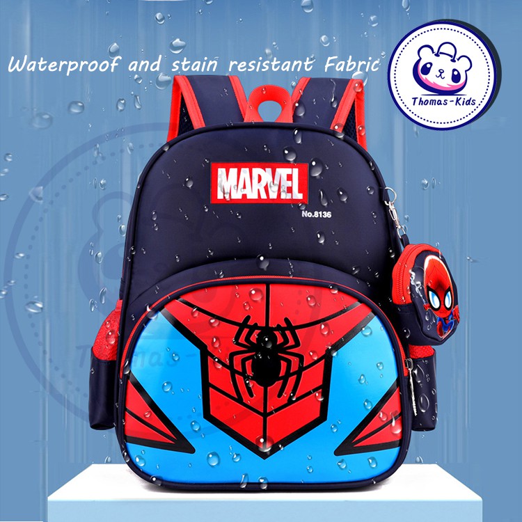 [THOMAS KIDS] Ba Lô In Họa Tiết Hoạt Hình Người Nhện/Captain Frozen Thời Trang Cho Bé 4-6 Tuổi