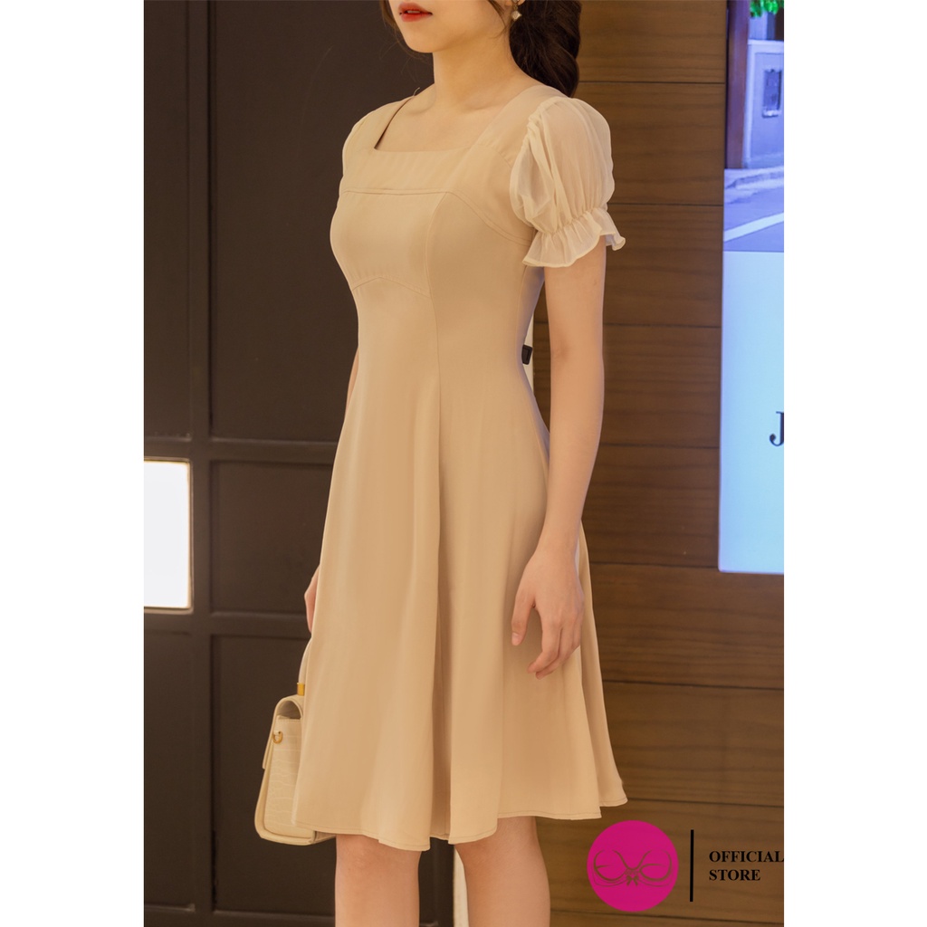 Váy Xòe,Công Sở Cổ Vuông Tay Voan Chun EvaLover | BigBuy360 - bigbuy360.vn