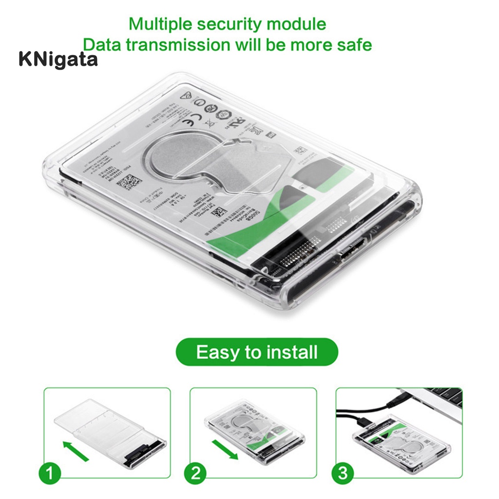 Hộp Đựng Ổ Cứng Trong Suốt 2.5 Inch Usb3.0 Sata Sang Micro B Hdd / Ssd Cho Laptop / Pc | BigBuy360 - bigbuy360.vn