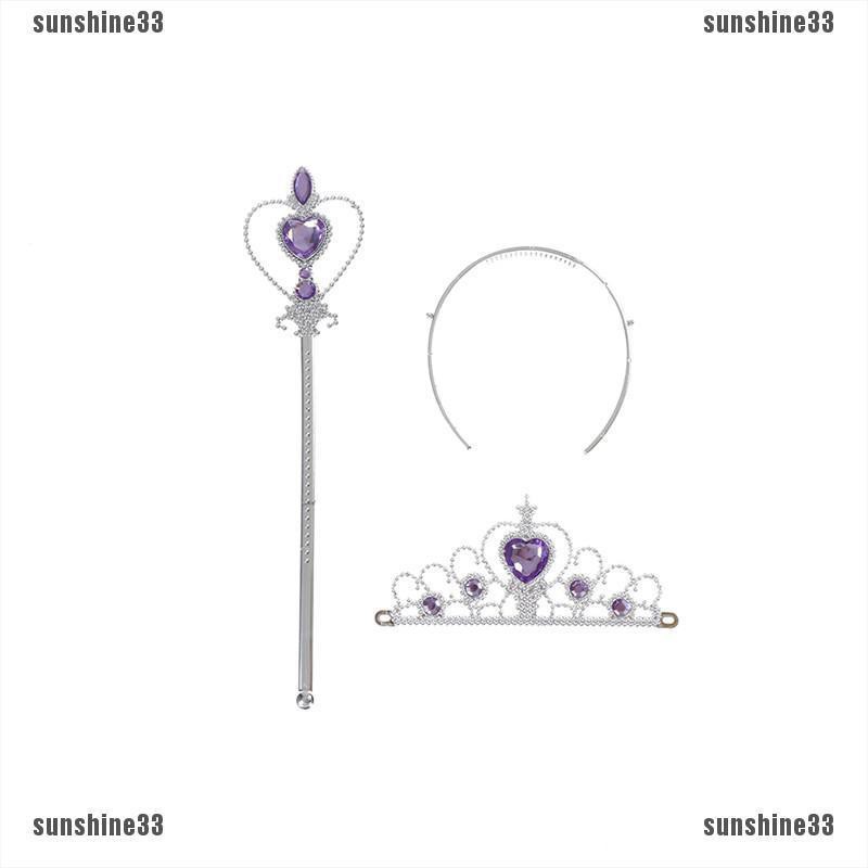 1 Bộ Vương Miện Công Chúa Đính Pha Lê + Đũa Thần Cho Bé Gái