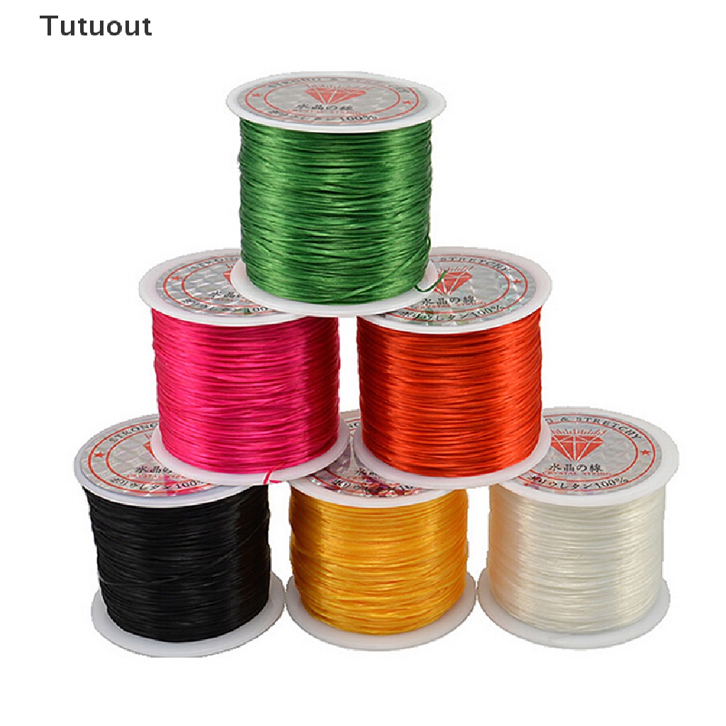 Cuộn dây cước co giãn dài 50m kích thước 0.5mm dùng để làm đồ trang sức