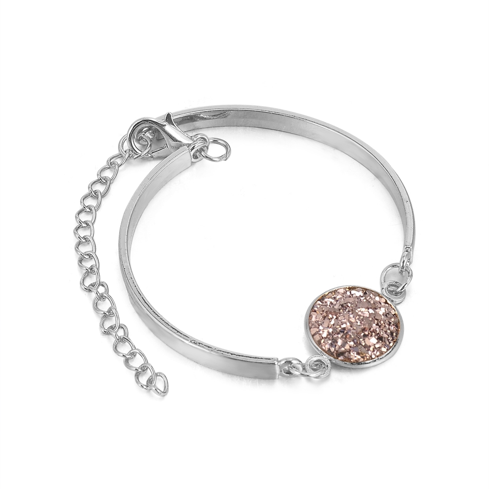 Vòng tay mặt đá tự nhiên lấp lánh thanh lịch cho nữ