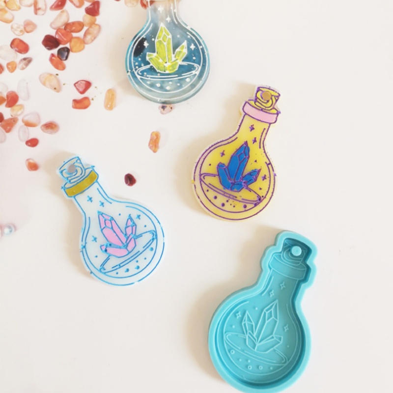 Khuôn Silicone Làm Móc Khóa Hình Lọ Hoa Đính Đá Diy