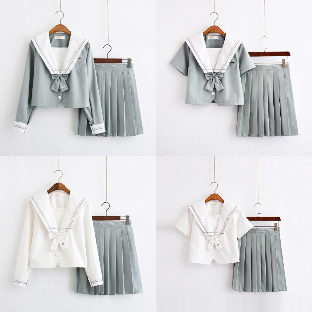 Bộ Đồng Phục Học Sinh Nhật Bản Gồm Đồng Phục Học Sinh Tay Dài Và Áo Tay Lửng Tùy Chọn Tùy Chọn Cho Nữ