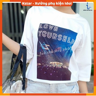 Áo thun tay lỡ in hình Bangtan LYS