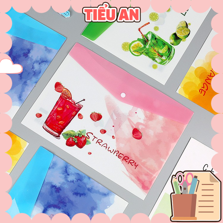 Bìa Hồ Sơ Hình Nước Trái Cây Xinh Xắn (A4)