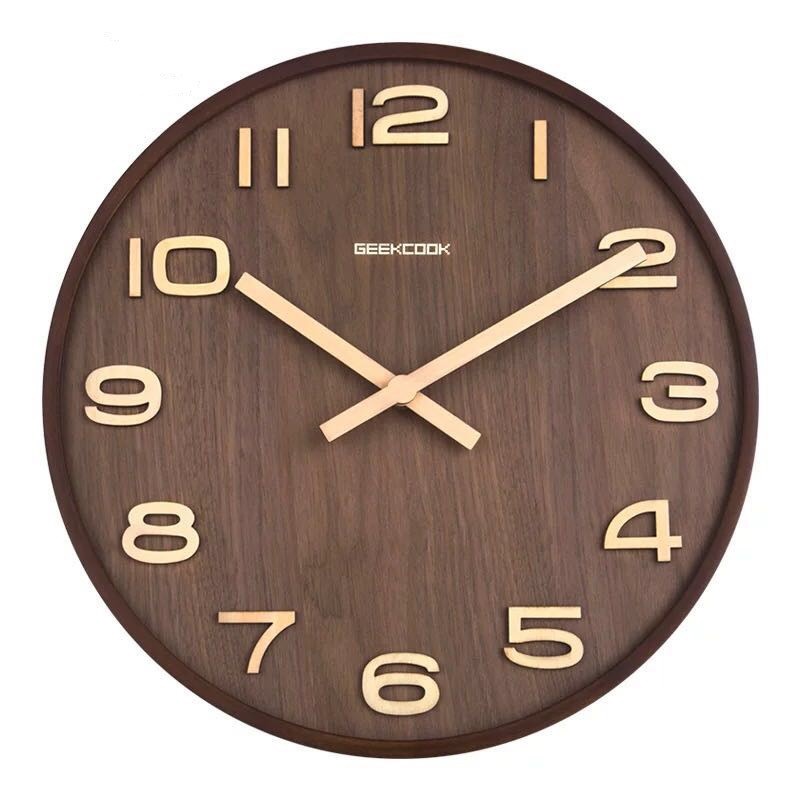 Đồng hồ gỗ treo tường hiện đại GREEK COOK -  Decor nhà của văn phòng quán cà phê, văn phòng