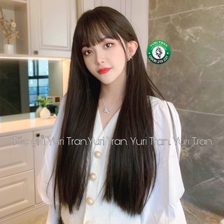 TÓC GIẢ NỮ THẲNG DÀI TỰ NHIÊN MÀU NÂU ĐEN [ảnh thật] BỘ NGUYÊN ĐẦU THẲNG DÀI 70cm NÂU ĐEN GIỐNG MÀU TÓC THẬT NGUYÊN BẢN