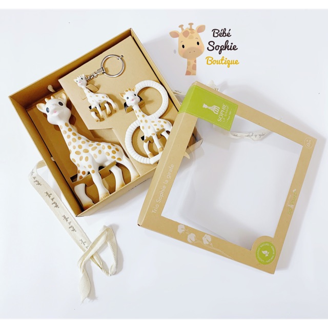 (Hàng Air) - Set gặm nướu hươu Sophie La Girafe (kèm huơu móc khoá)