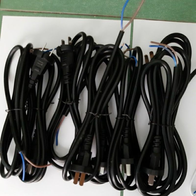Dây nguồn 1 đầu phích cắm 2 chấu 1500W dòng dài tròn 1,5 mét. 3 mét loại tốt