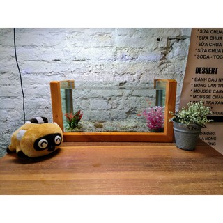 Bể cá mini khung gỗ cỡ lớn - 40 x 20 x 20 (cm)