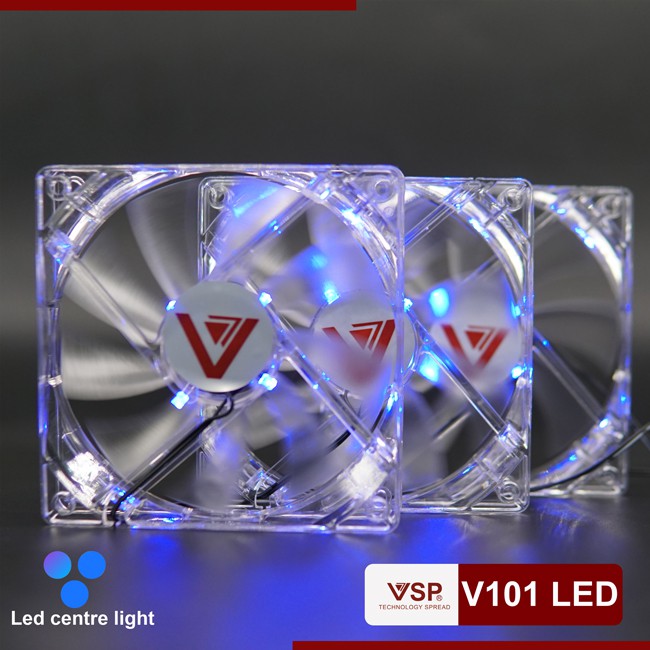 Quạt Tản Nhiệt Fan Case V-101 LED Trong Suốt (12cm) VSP