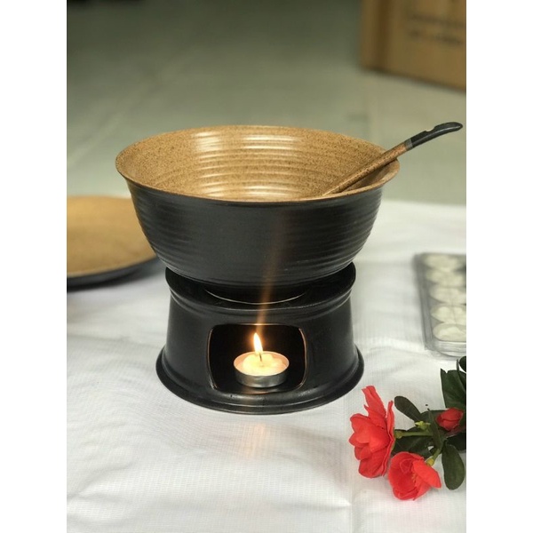 Chân bếp hâm nóng thức ăn bằng sứ tặng 1 vỉ nến