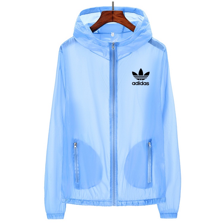 Áo Khoác Chống Nắng Adidas Bằng Lụa Lạnh Siêu Mỏng Thoáng Khí Chống Tia Cực Tím Có Mũ Trùm Cho Nam