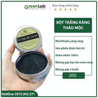 Bột Trắng Răng - Bột trắng răng than hoạt tính thảo mộc hỗ trợ Trắng răng, làm sạch răng Greenlab