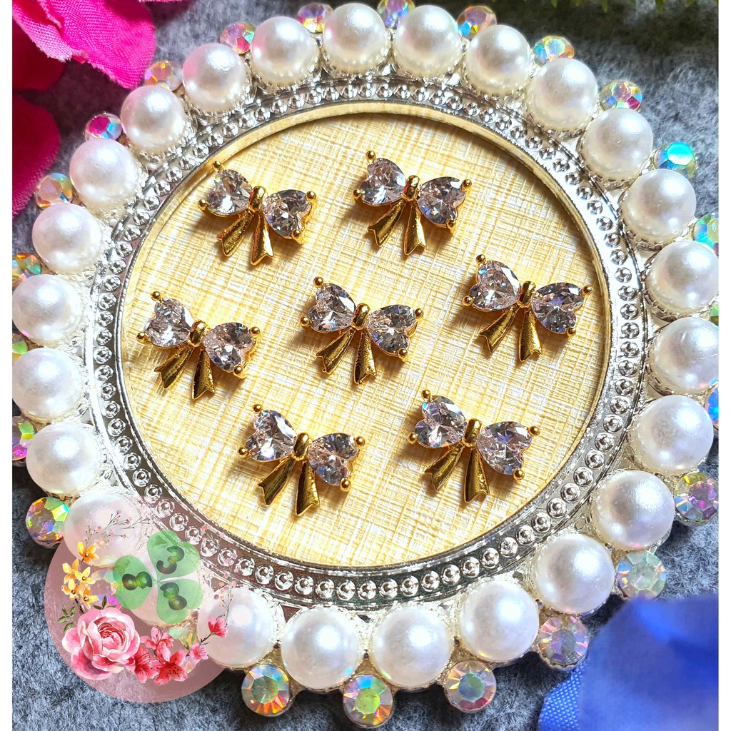 Mã SR009 . Charm kim loại dòng cao cấp đính đá trang trí móng siêu xinh.
