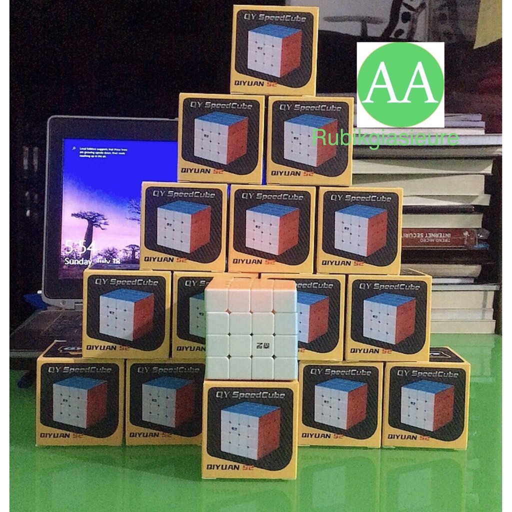 Rubik Khối Lập Phương 4x4 Dạ Quang Rubik 4x4 Cube QIYI Stickerless