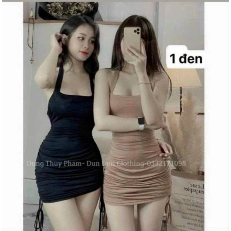 Đầm body hở lưng rút 2 bên Sườn dáng Đẹp🤩