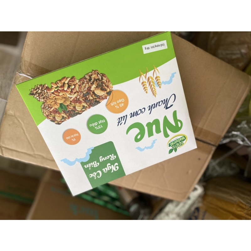 Hộp 12 thanh gạo lứt ngũ cốc chà bông,rong biển