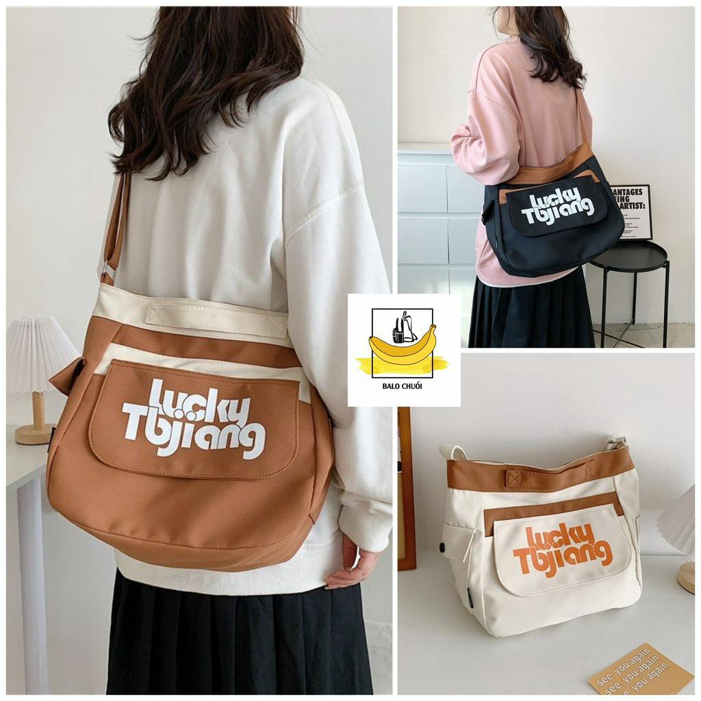 TÚI TOTE ĐEO CHÉO CANVAS IN CHỮ PHOM TO ĐỰNG VỪA A4 ĐI HỌC ĐI CHƠI