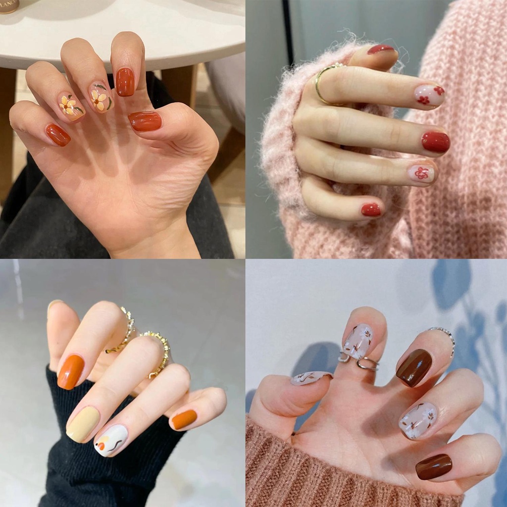 Hộp 24 Móng Tay Giả Đầu Tròn Thời Trang MIHAN1