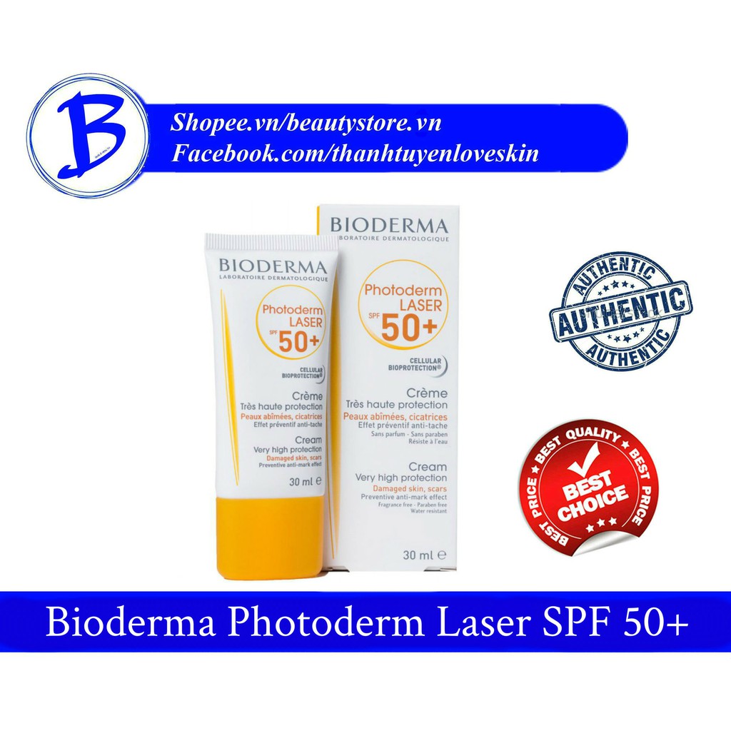 [AUTH] Kem chống nắng ngừa thâm nám cho da tổn thương Bioderma Photoderm laser SPF 50+ 30ml