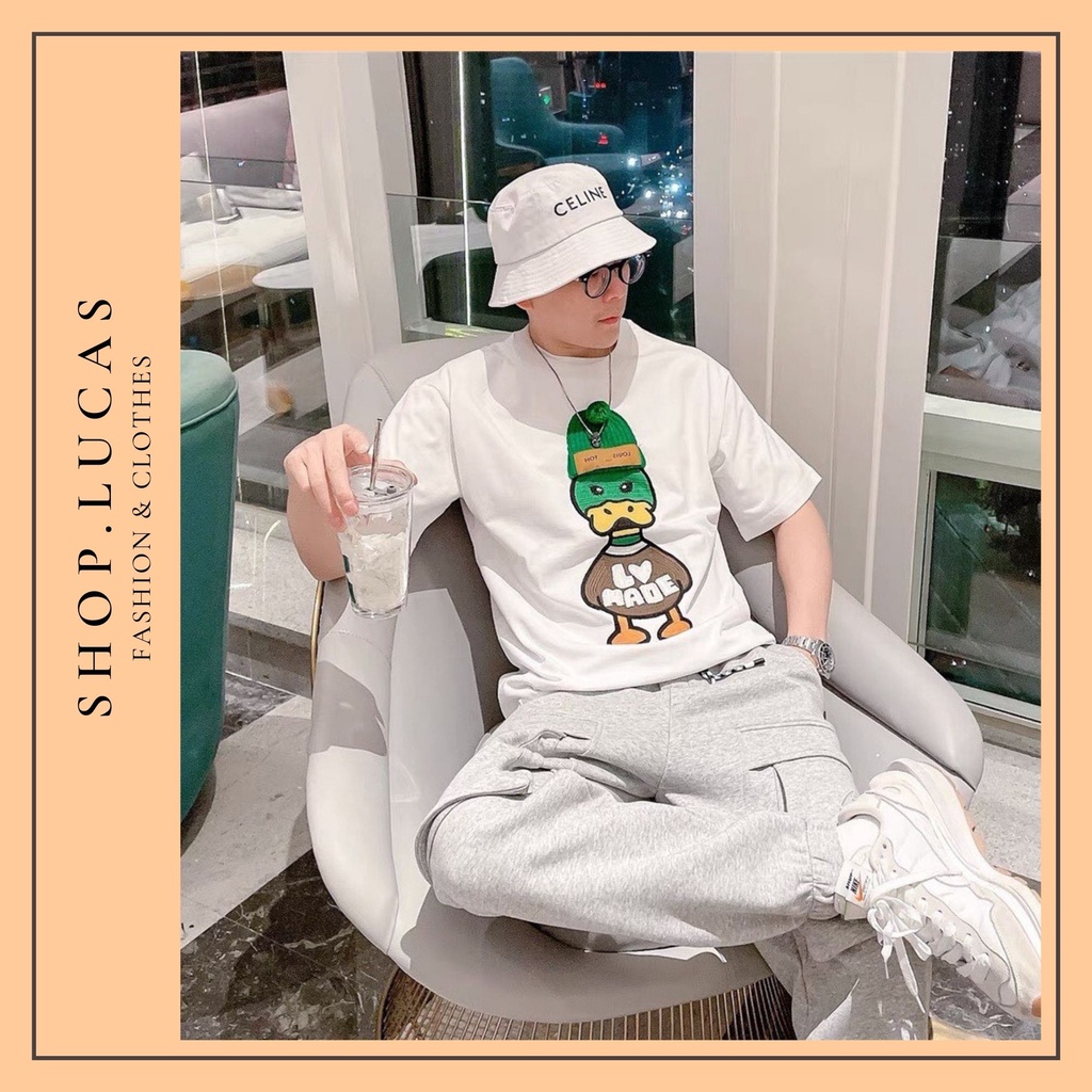 Áo Thun Nam Nữ Unisex Áo Phông vải cotton thoáng mát cổ tròn bigsize XXL 2XL in hình Vịt đội mũ len Xanh LV - shop.lucas