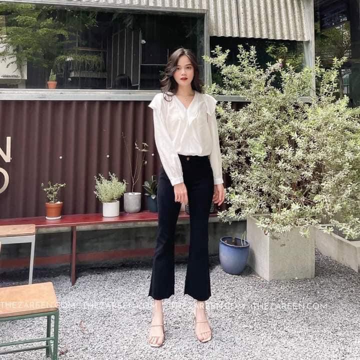 Quần jean ống loe rách đùi SV347