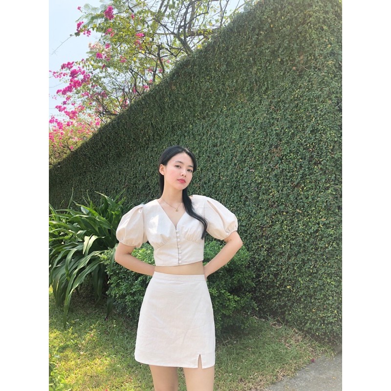 Chân váy linen xẻ tà trước GEMMA SKIRT | BigBuy360 - bigbuy360.vn