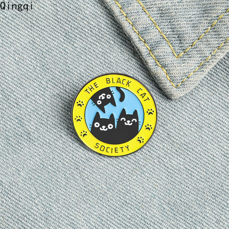 Ghim cài áo Miss Zoe hình chú mèo đen hoạt hình vui nhộn ngộ nghĩnh đáng yêu
