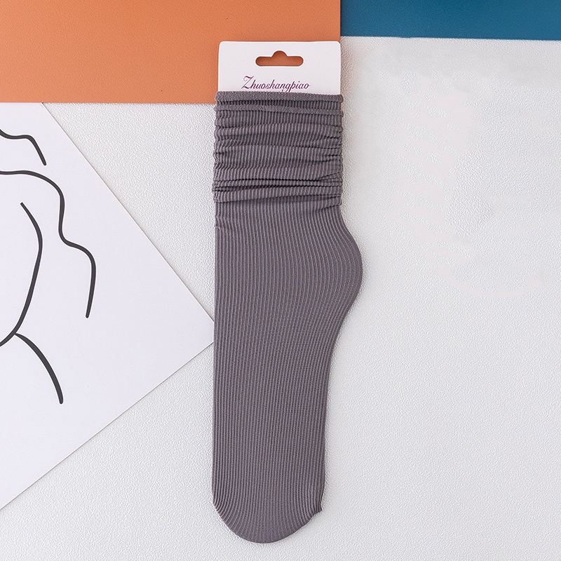 Vớ Nhung Mỏng Màu Trơn Phong Cách Nhật Bản Mới Cho Nữ