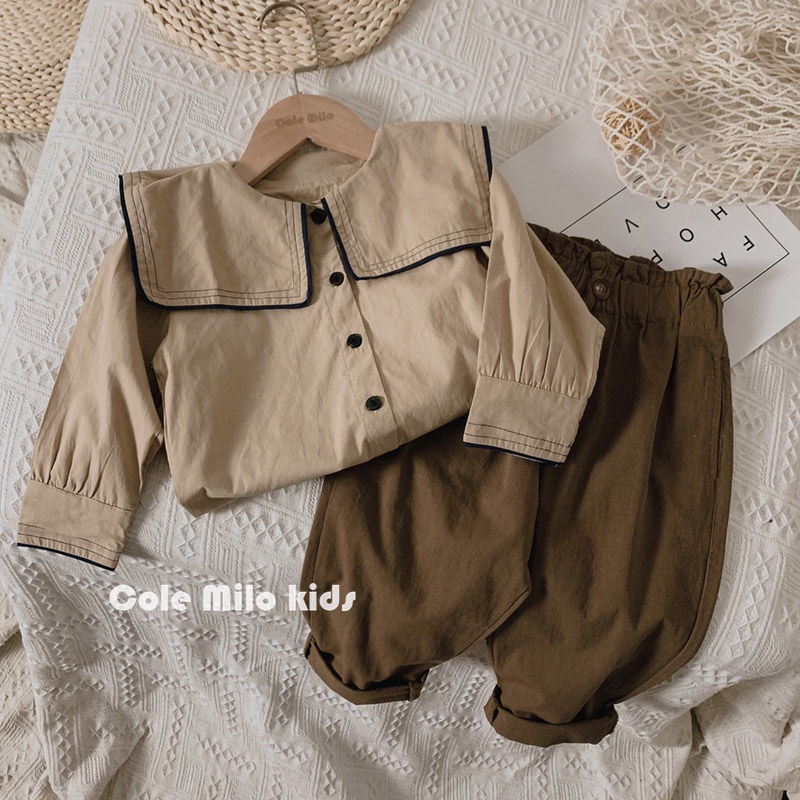 Set Áo Thun Tay Dài + Quần Dài Thời Trang Xuân Thu Mới Cho Bé Gái